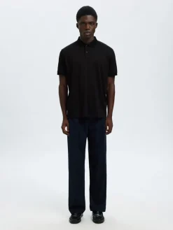 miesten pikeepaita SLHFAVE Button SS Polo, musta><noscript><img width=