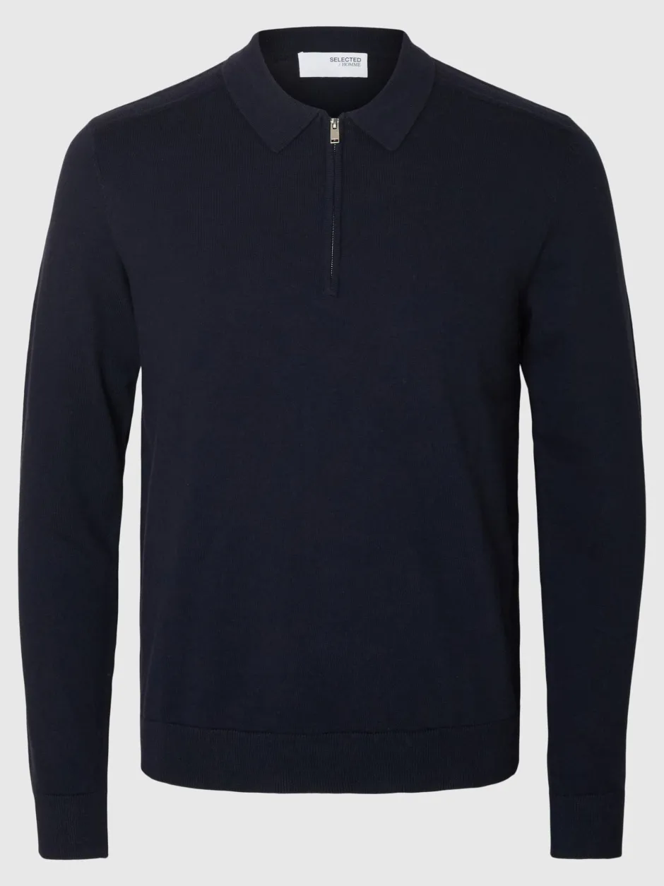 miesten pitkähihainen pikeepaita, SLHBERG LS HALF ZIP POLO>Selected New