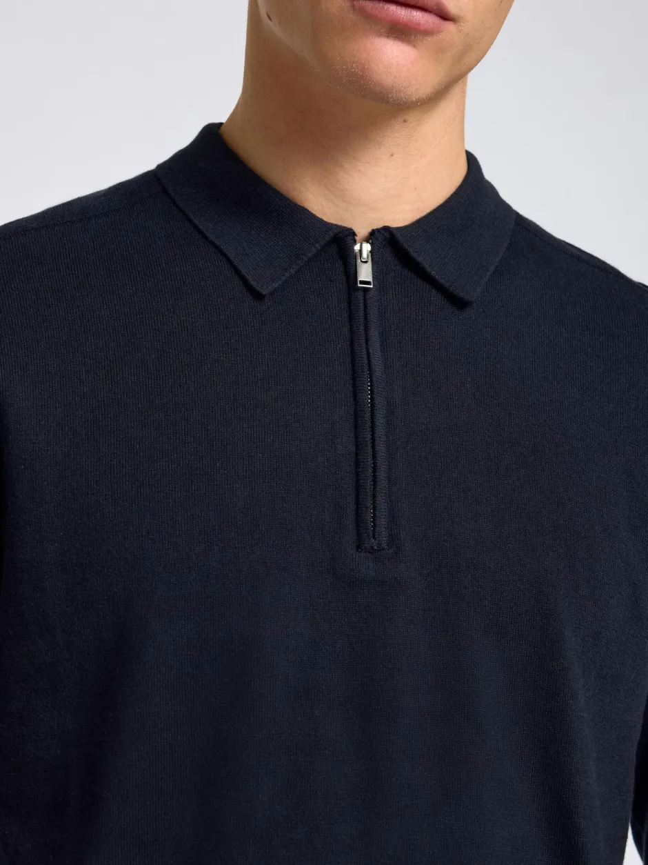 miesten pitkähihainen pikeepaita, SLHBERG LS HALF ZIP POLO>Selected New