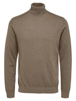 Miesten Pooloneule Berg Roll Neck NOOS, Teak Melange>Selected New