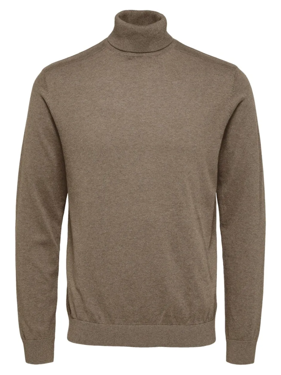 Miesten Pooloneule Berg Roll Neck NOOS, Teak Melange>Selected New