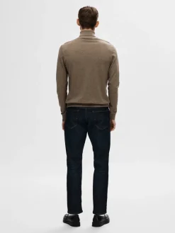 Miesten Pooloneule Berg Roll Neck NOOS, Teak Melange><noscript><img width=