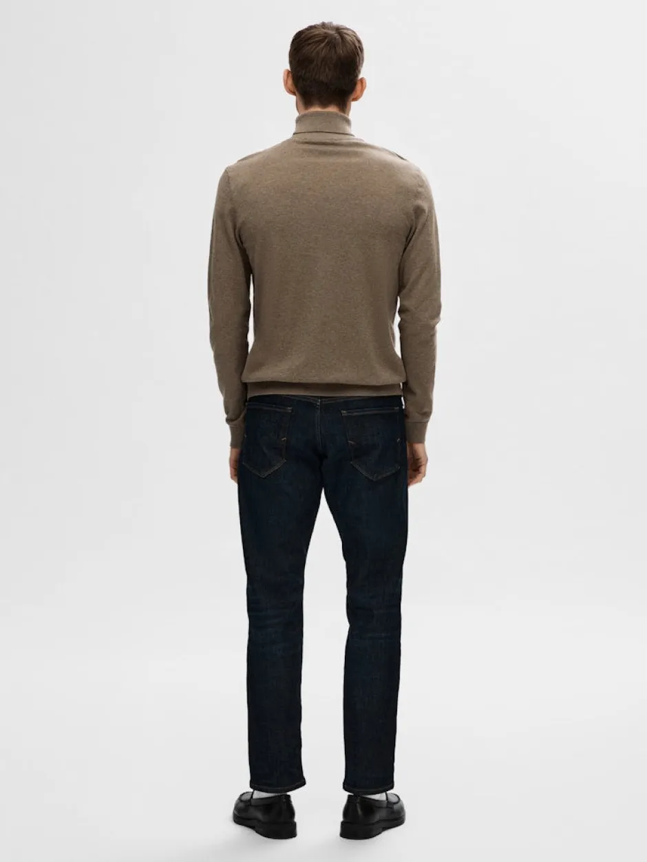 Miesten Pooloneule Berg Roll Neck NOOS, Teak Melange>Selected New