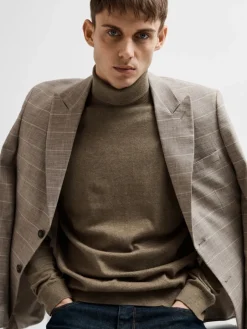 Miesten Pooloneule Berg Roll Neck NOOS, Teak Melange><noscript><img width=