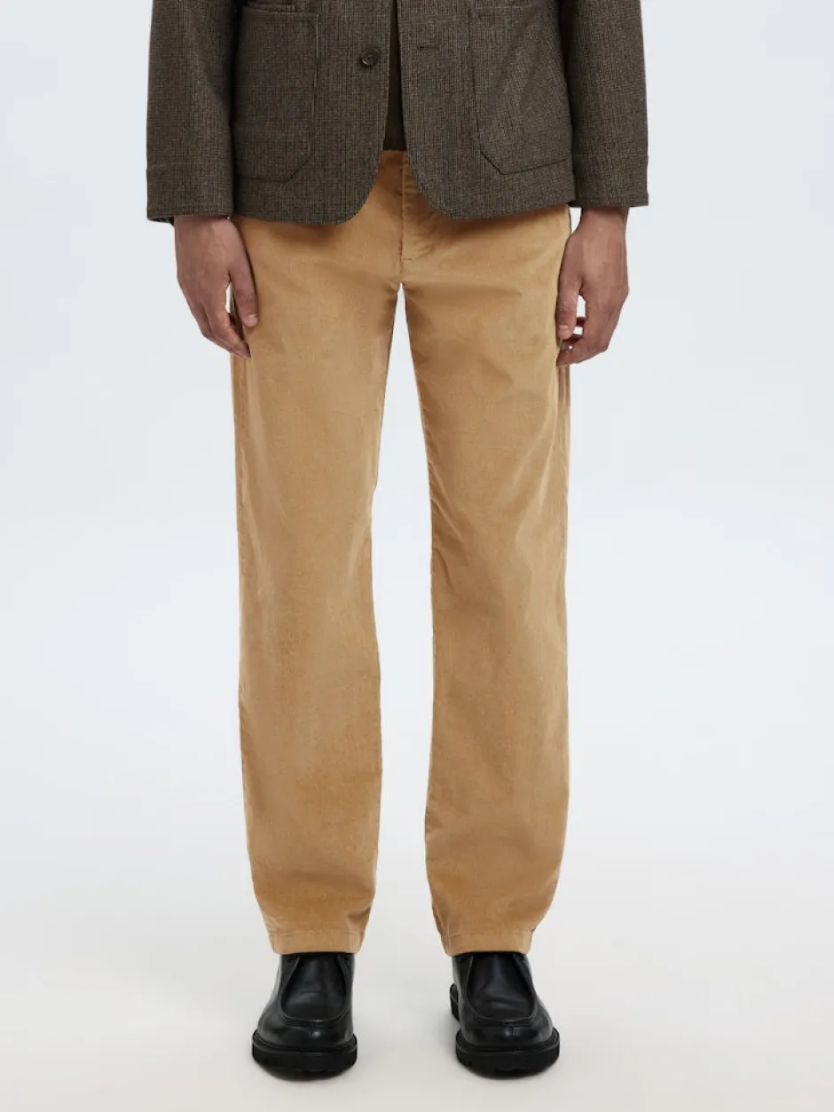 miesten suorat housut Straight Miles vakosamettihousut,>Selected Hot