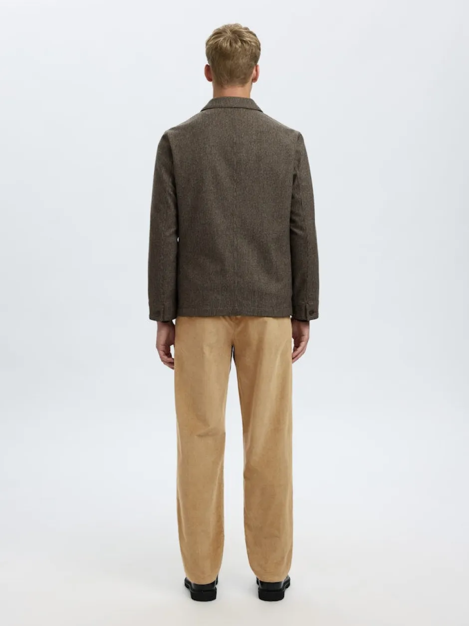 miesten suorat housut Straight Miles vakosamettihousut,>Selected Hot