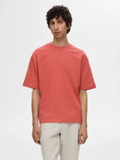 miesten t-paita, LOOSE OSCAR SS O-NECK>Selected Discount