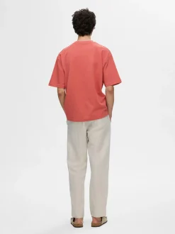 miesten t-paita, LOOSE OSCAR SS O-NECK>Selected Discount