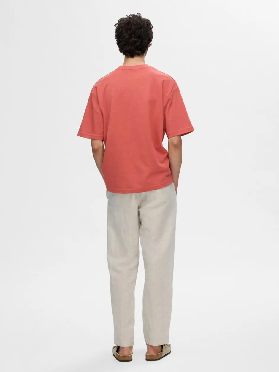 miesten t-paita, LOOSE OSCAR SS O-NECK>Selected Discount