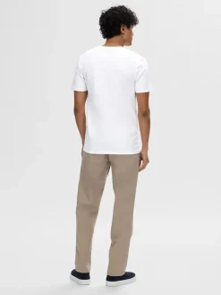 Miesten T-paita, Pima Ss V-neck>Selected Online