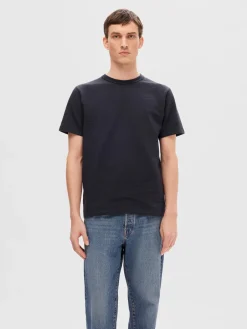 miesten t-paita, SANDER SEERSUCKER SS O-NECK>Selected Sale