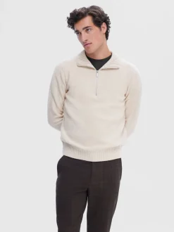 neule, AXEL LS KNIT HALF ZIP>Selected Sale