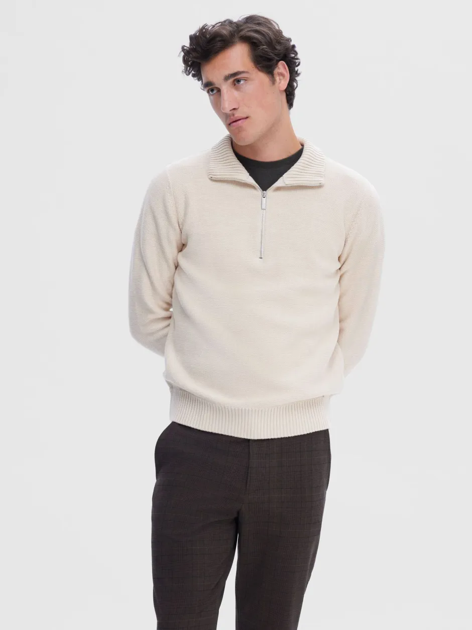 neule, AXEL LS KNIT HALF ZIP>Selected Sale