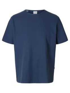 t-paita, JOSEPH PIQUE SS O-NECK Indigo><noscript><img width=