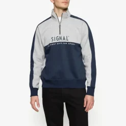 miesten collegepaita MALCOLMSI HALFZIP,>Signal Discount