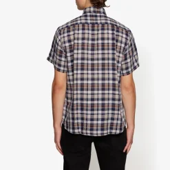 miesten kauluspaita, HUGIN SLUB CHECK>Signal Hot