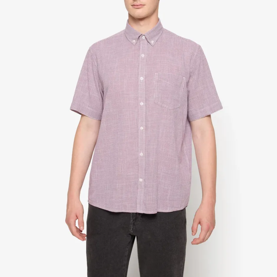 miesten lyhythihainen kauluspaita, PITT STRUCTURE Kuosi, Punainen>Signal Outlet