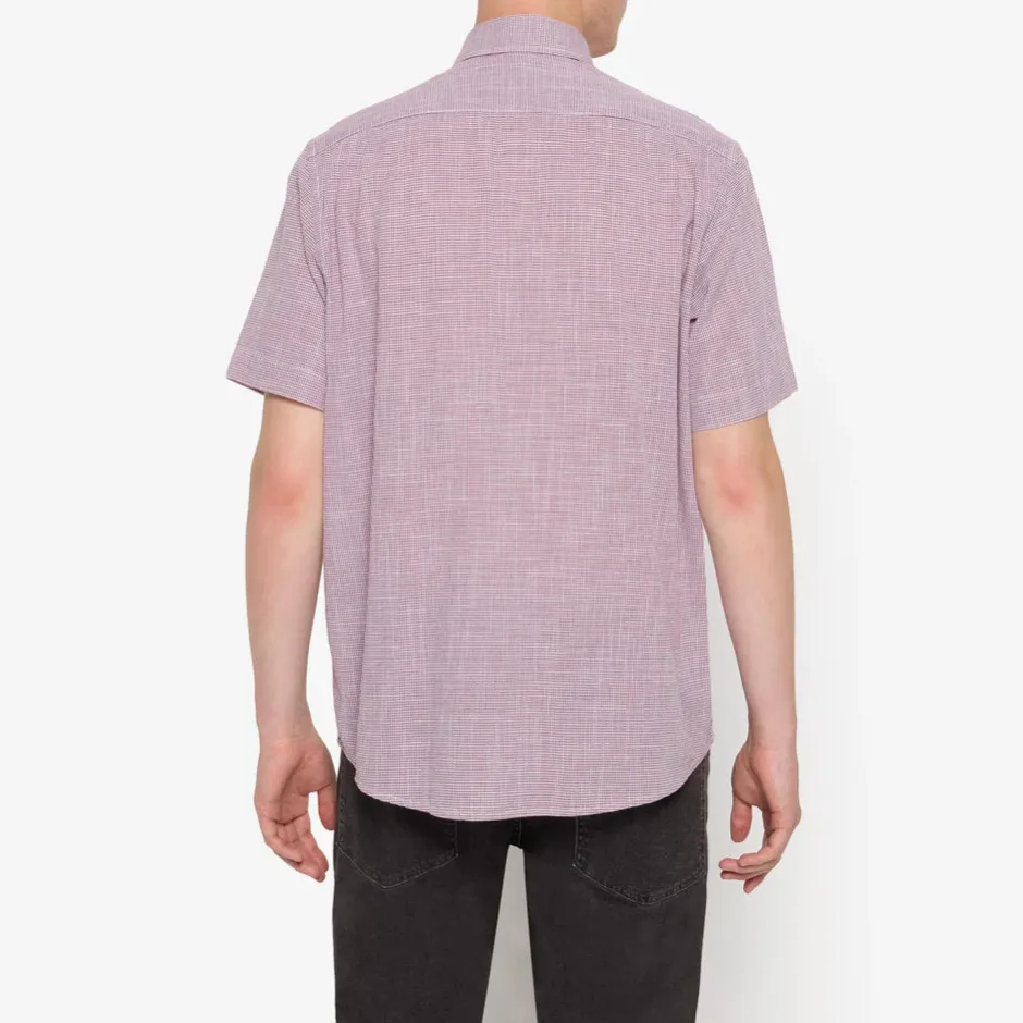 miesten lyhythihainen kauluspaita, PITT STRUCTURE Kuosi, Punainen>Signal Outlet