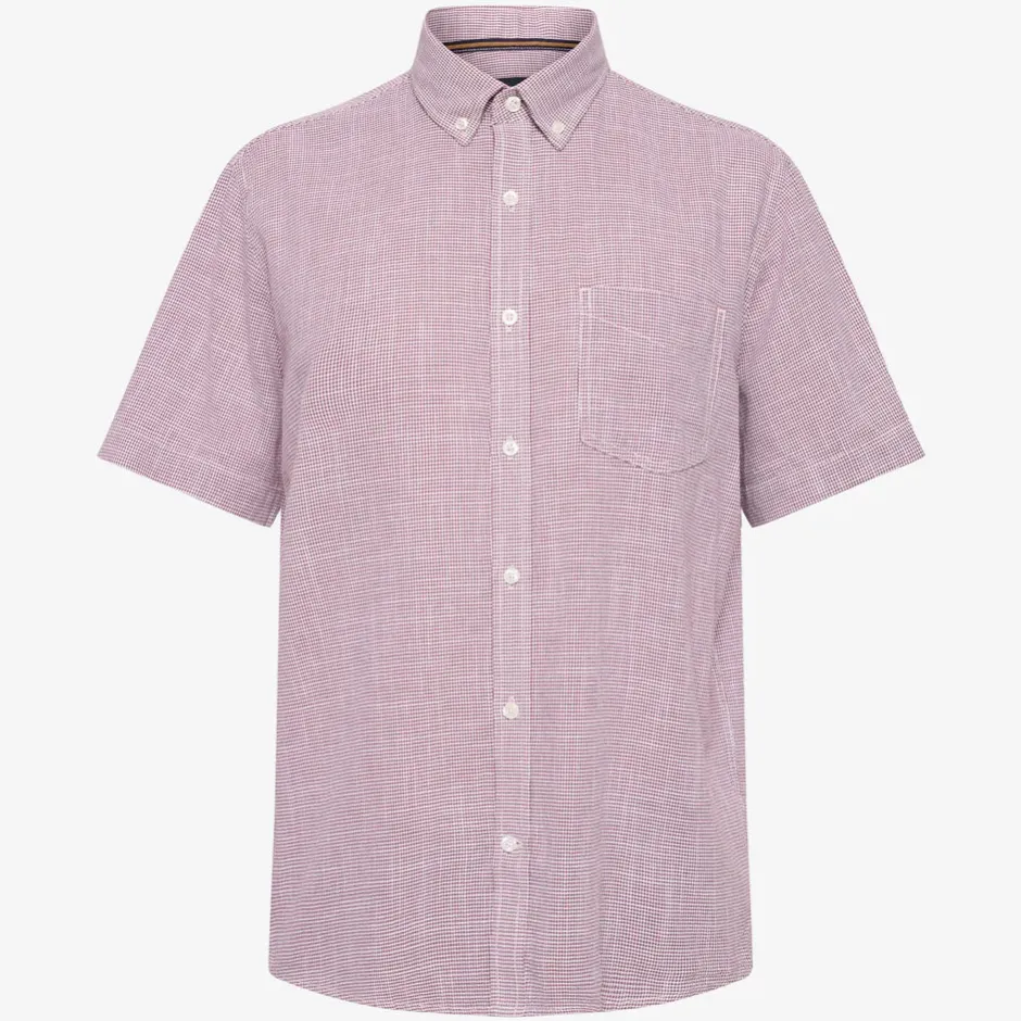 miesten lyhythihainen kauluspaita, PITT STRUCTURE Kuosi, Punainen>Signal Outlet