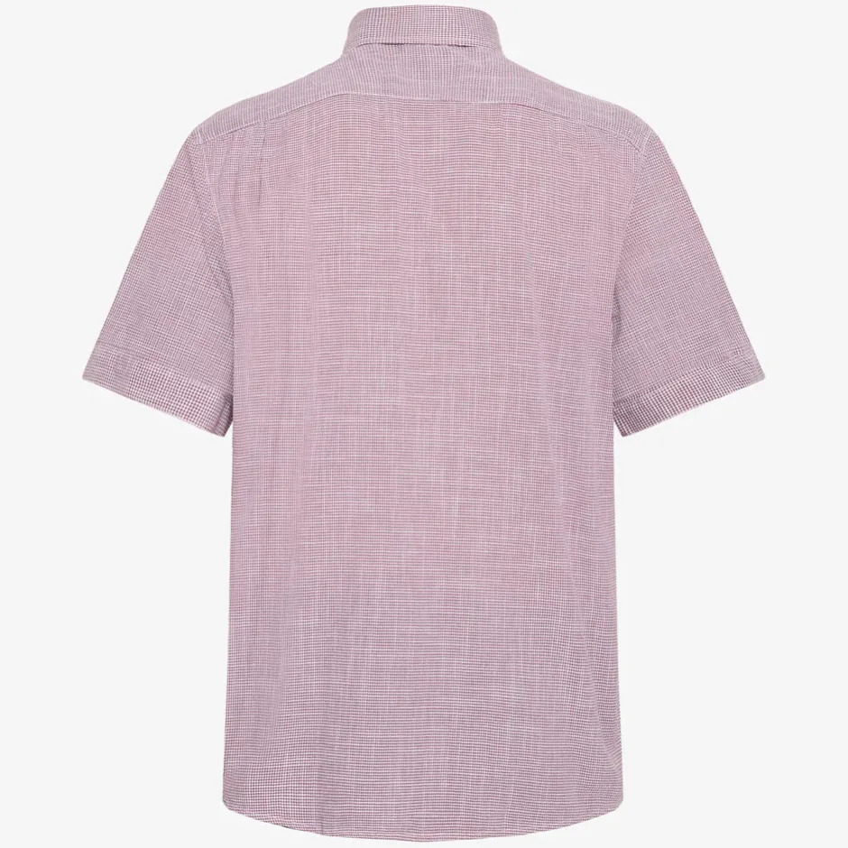 miesten lyhythihainen kauluspaita, PITT STRUCTURE Kuosi, Punainen>Signal Outlet