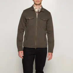 miesten paita, BERTLE ZIP OVERSHIRT Armeijanvihreä>Signal New