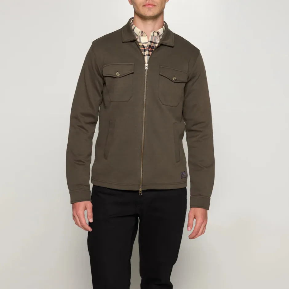miesten paita, BERTLE ZIP OVERSHIRT Armeijanvihreä>Signal New