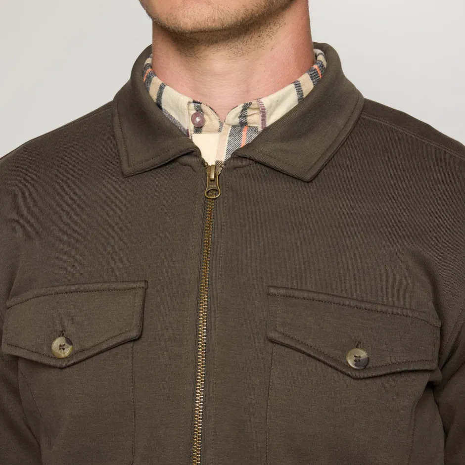 miesten paita, BERTLE ZIP OVERSHIRT Armeijanvihreä>Signal New