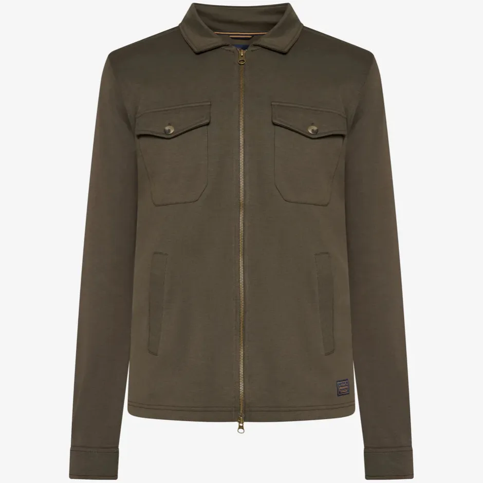 miesten paita, BERTLE ZIP OVERSHIRT Armeijanvihreä>Signal New
