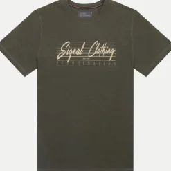 Miesten T-Paita, K LIMASI FRONT PRINT TEE Armeijanvihreä>Signal New