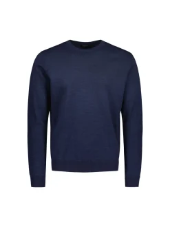 Miesten Neule MERINO CREW, MADE IN ITALY Indigo>Sinnuu Discount