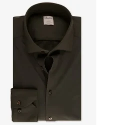 miesten kauluspaita, SLIM LINE FOUR WAY STRECH Armeijanvihreä>Stenströms Clearance