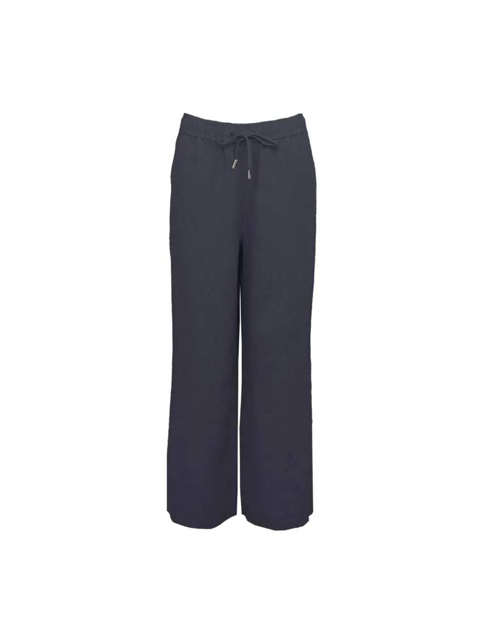 naisten pellavahousut, ELVI LINEN PANTS 74CM>S.T.I