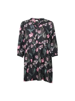 naisten tunika, KASANDRA TUNIC 84 CM Musta Kuosi>S.T.I Clearance