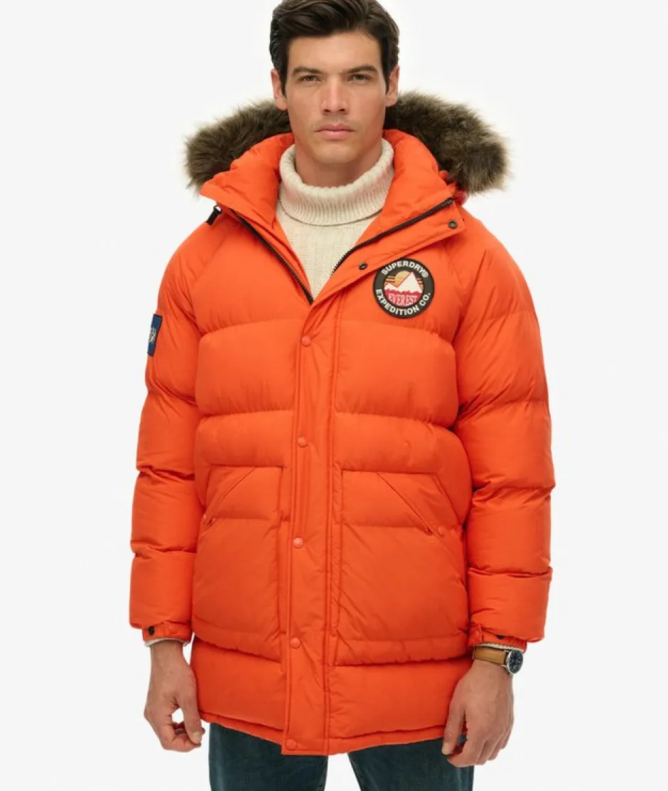 miesten parkatakki Everest Longline Baffled Parka,>Superdry Online
