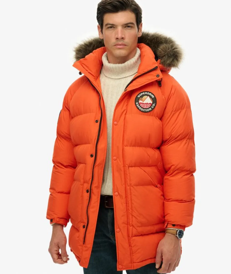 miesten parkatakki Everest Longline Baffled Parka,>Superdry Online