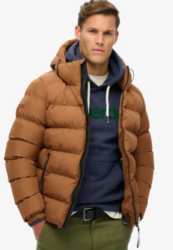 Miesten Talvitakki, Hooded Sports Puffer Jacket>Superdry Outlet