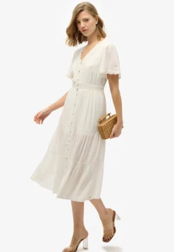 naisten mekko, Ibiza S/s Midi Tea Dress>Superdry Clearance