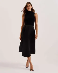 Naisten Hame, ERVA ASYMMETRIC SATIN WRAP MIDI SKIRT>Ted Baker Online