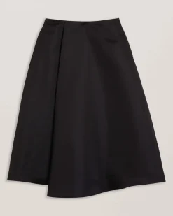 Naisten Hame, ERVA ASYMMETRIC SATIN WRAP MIDI SKIRT><noscript><img width=