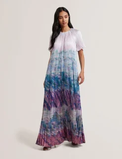 naisten maximekko, DEELIAA Short Sleeve Pleated Maxi Dress i>Ted Baker Online