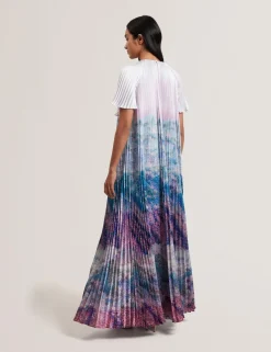 naisten maximekko, DEELIAA Short Sleeve Pleated Maxi Dress i>Ted Baker Online