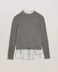 Naisten Neule, HOLINA Vaaleanharmaa><noscript><img width=