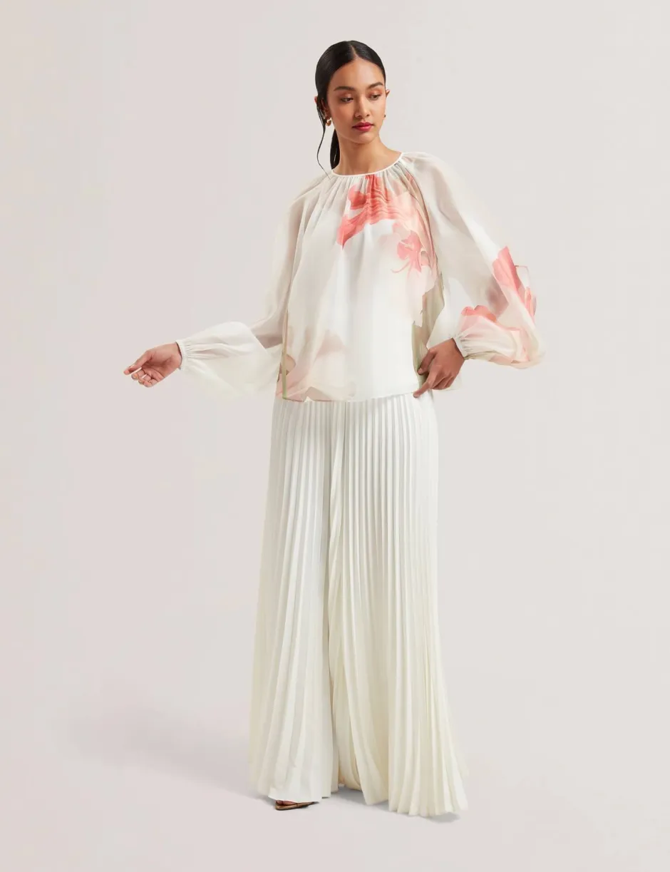 naisten pusero, ERIANA Organza Puff Sleeve Blouse>Ted Baker Discount