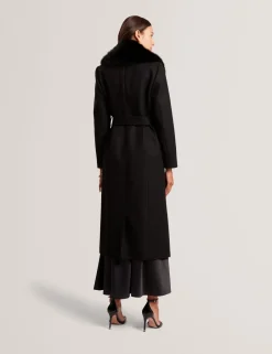 naisten takki MUSEA FAUX FUR BELTED LONG COAT,><noscript><img width=