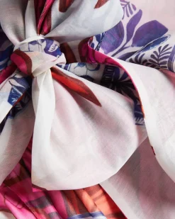 Naisten Toppi, AKAKI Organza printed Tie Neck Top><noscript><img width=