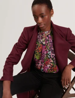 Rose Mid Length Belted Wool Wrap Coat,><noscript><img width=