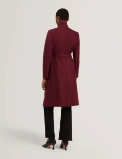 Rose Mid Length Belted Wool Wrap Coat,><noscript><img width=