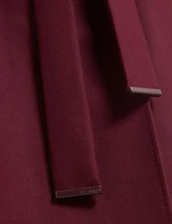 Rose Mid Length Belted Wool Wrap Coat,><noscript><img width=