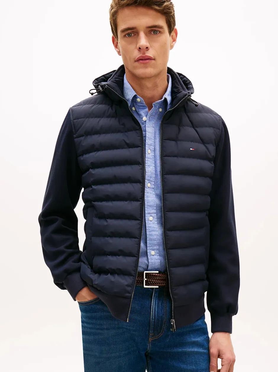 miesten hybriditakki Mix Media Hooded Zip,>Tommy Hilfiger Sale