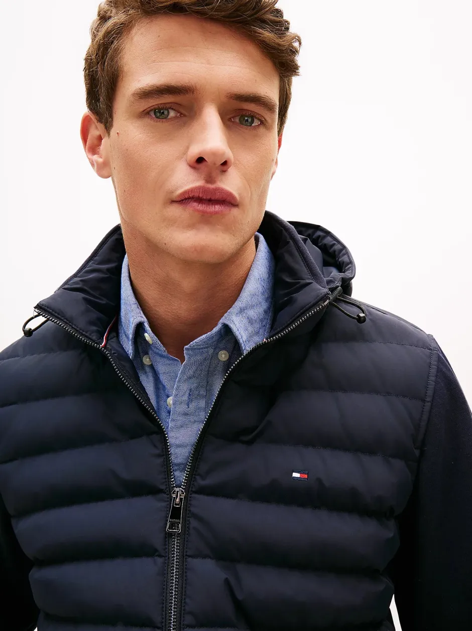 miesten hybriditakki Mix Media Hooded Zip,>Tommy Hilfiger Sale